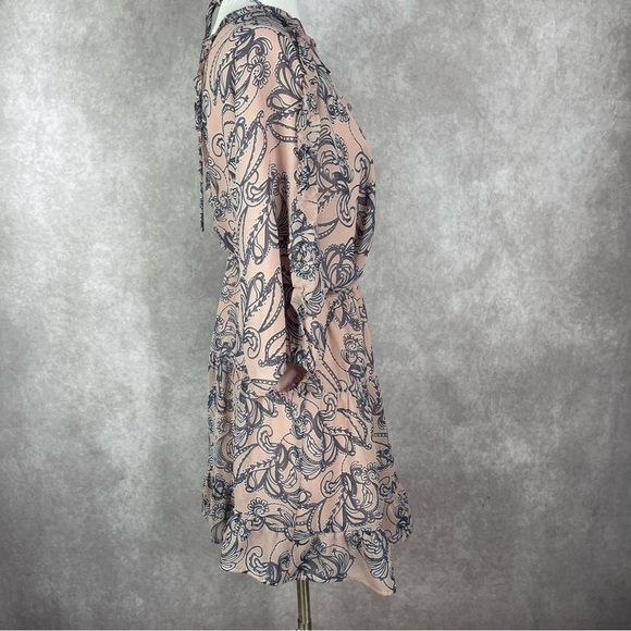 VICI Double V-Neck Long Sleeve Floral Print Mini Ruffle Dress Size Small - Picture 5 of 9